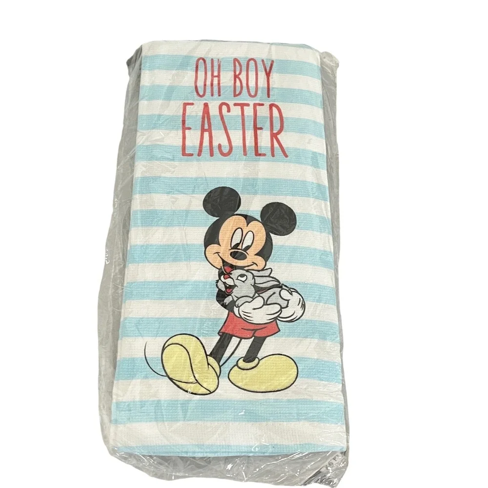 Disney Kitchen Towels Blue Mickey Mouse Oh Boy Easter Set of 2‎
